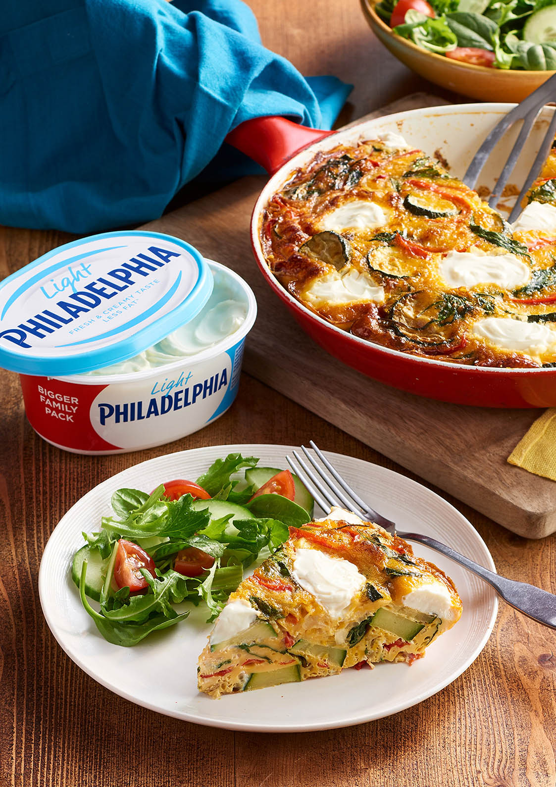 Frittata made with vegetables and Philadelphia, shot for Tesco Food Love Stories