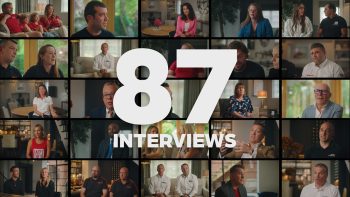 A grid of corporate interview footage from the BFA Awards 2024 filming